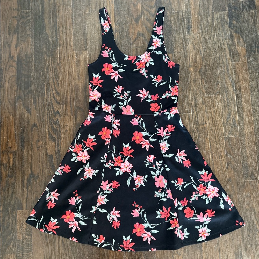 H&M Divided Floral Blouse - Pink and Black